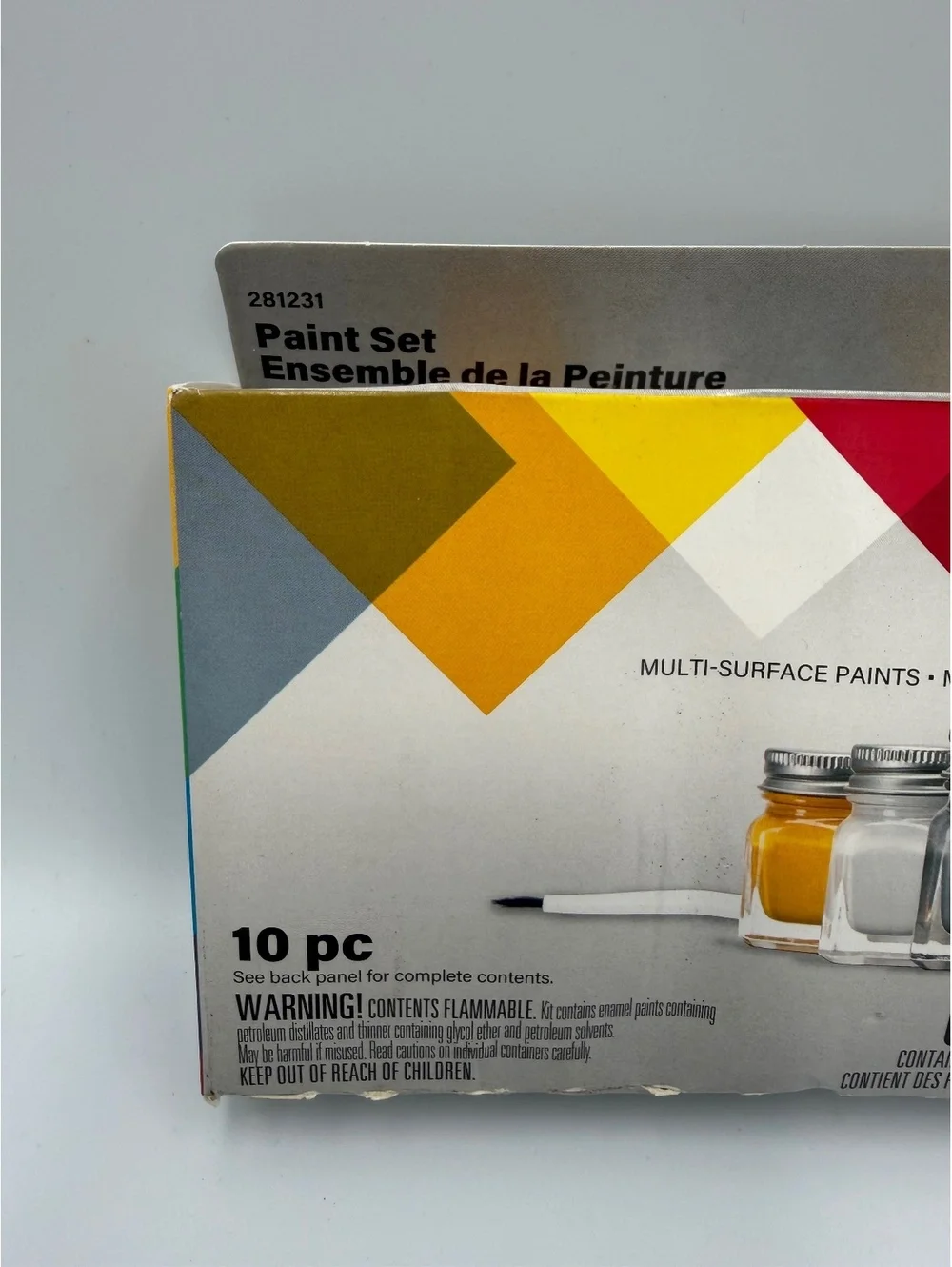 Sealed Testors Enamel Paint Set 10-Piece Multi-Surface Paints with Brush Arts